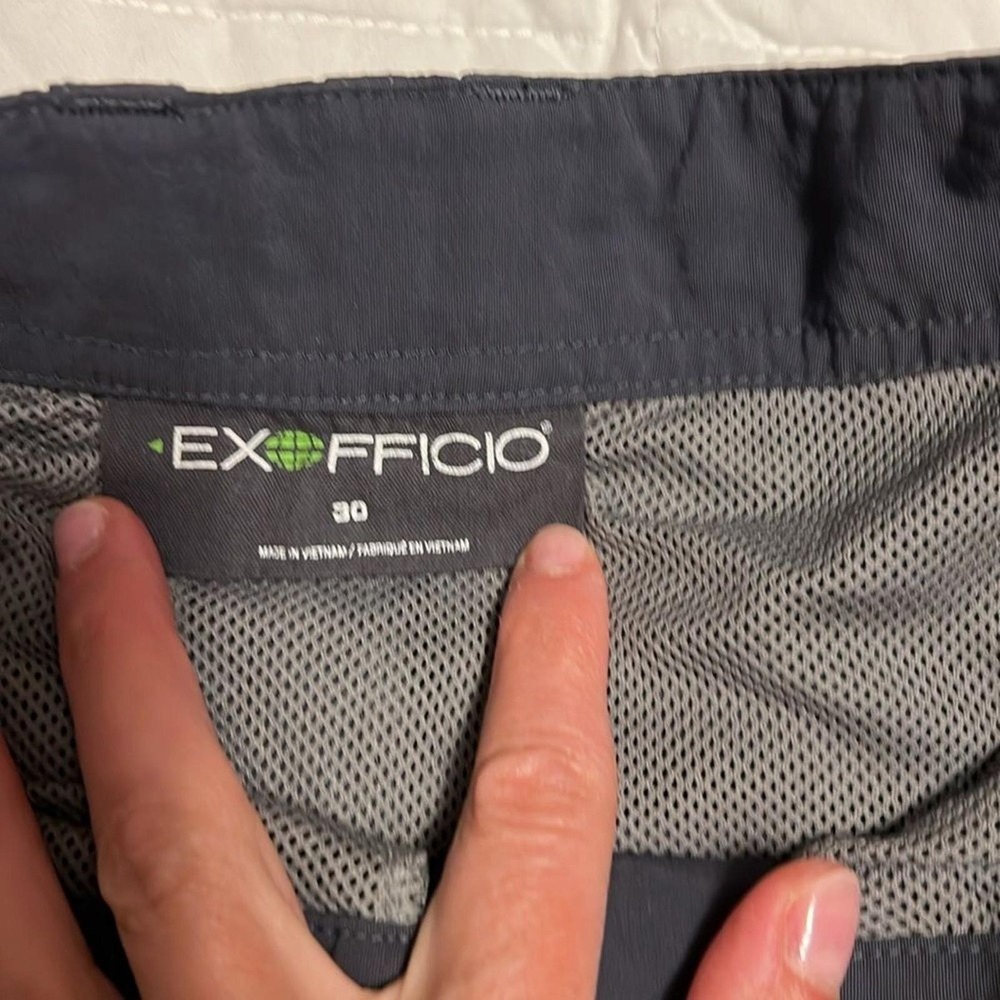 ExOfficio Navy Blue/Grey Nylon Cargo Shorts Men's Size 30 Hiking Travel - Picture 7 of 7